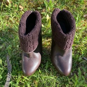 🔥Women’s Ugg Dandylion Tres Knit Cuff Brown Ankle Boots